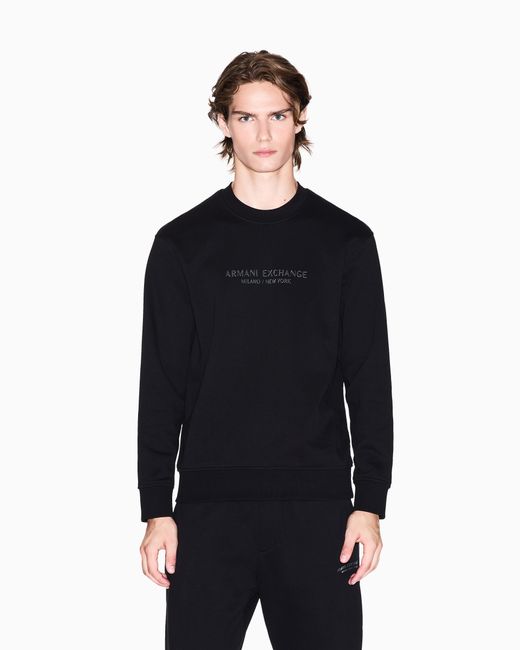 ARMANI EXCHANGE Sweatshirt Mit Rundhalsausschnitt Und Farblich Abgestimmtem Logo in Black für Herren