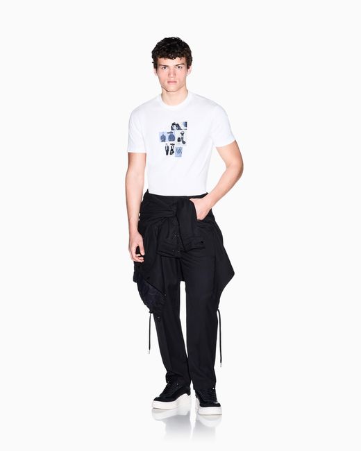 ARMANI EXCHANGE White Regular Fit T-Shirt for men