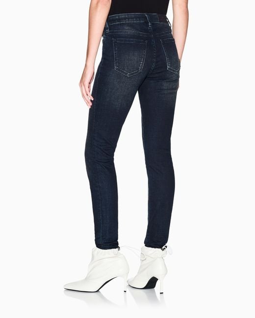 Jean Super Skinny Effet Usé ARMANI EXCHANGE en coloris Blue