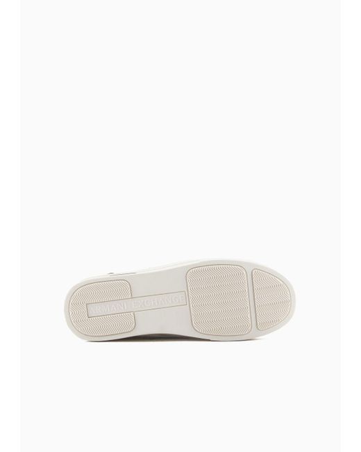 Armani Exchange White Sneakers With Contrasting Details