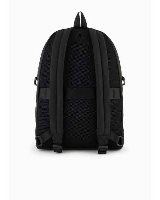 Armani Exchange Black Fabric Backpack With Logo for men