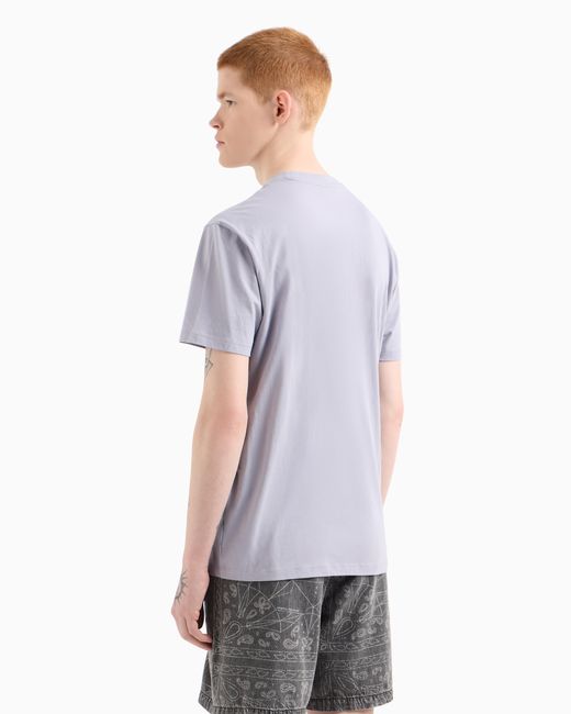 ARMANI EXCHANGE White Regular Fit T-Shirt With Patterned Pocket for men