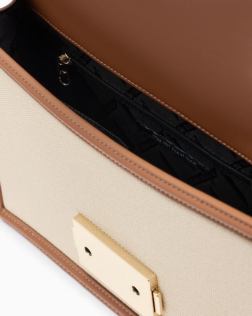 ARMANI EXCHANGE Natural Crossbody Bag Made Of Smooth Material