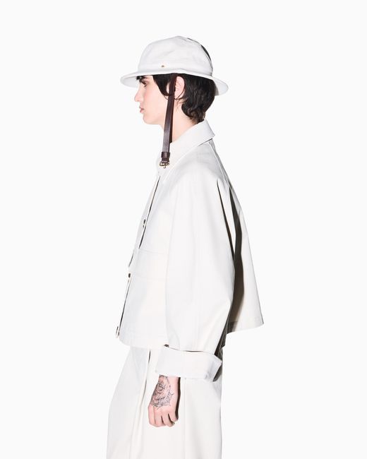ARMANI EXCHANGE White Bucket Hat