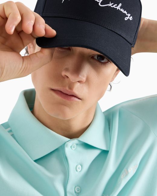 Cappello Con Visiera Con Maxi Logo di ARMANI EXCHANGE in Blue da Uomo