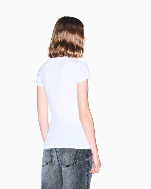 ARMANI EXCHANGE White Slim Fit T-Shirt