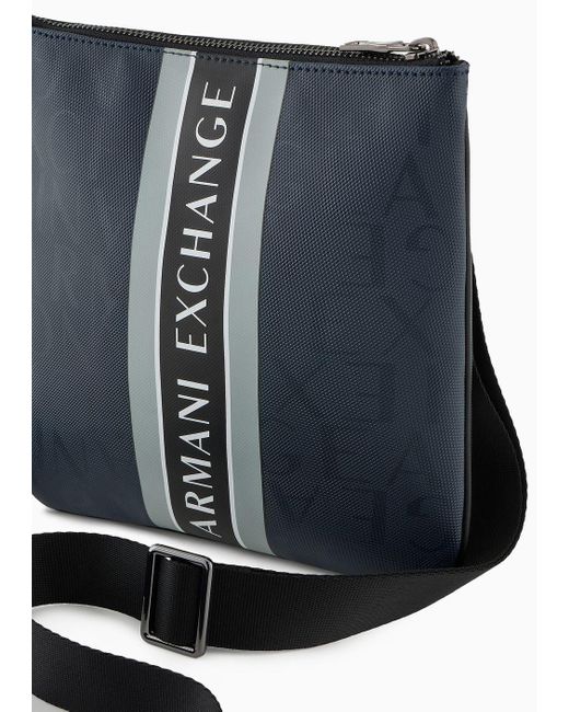 Armani Exchange Flacher Schultergurt Mit Allover-schriftzug Und Zweifarbigem Band Mit Logo in Black für Herren