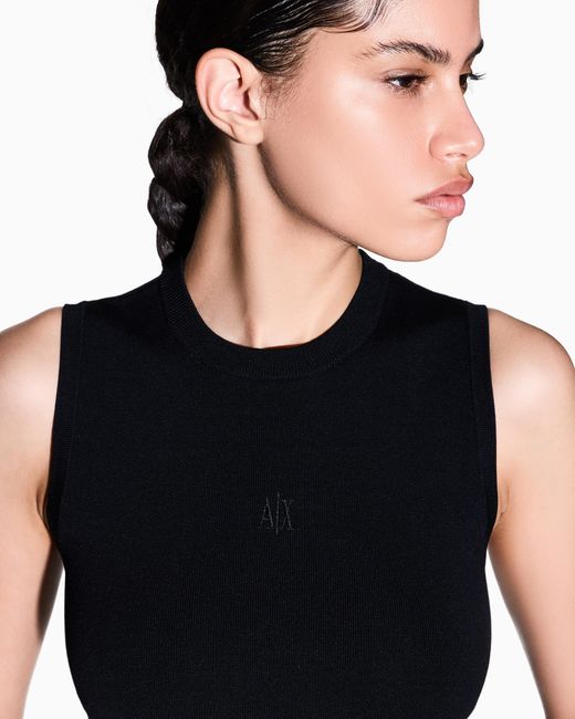 ARMANI EXCHANGE Blue Recycled Viscose Top