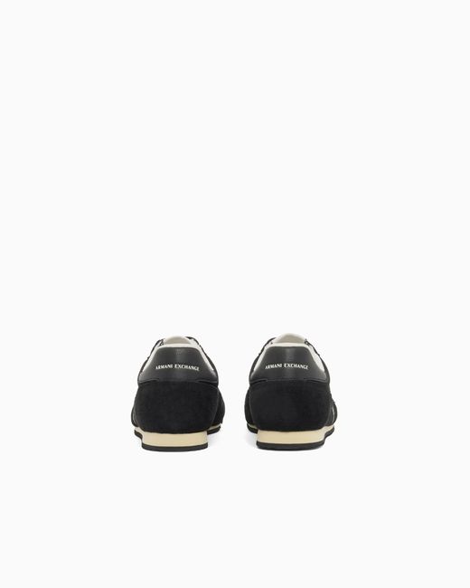 ARMANI EXCHANGE White Lace-Up Sneakers for men