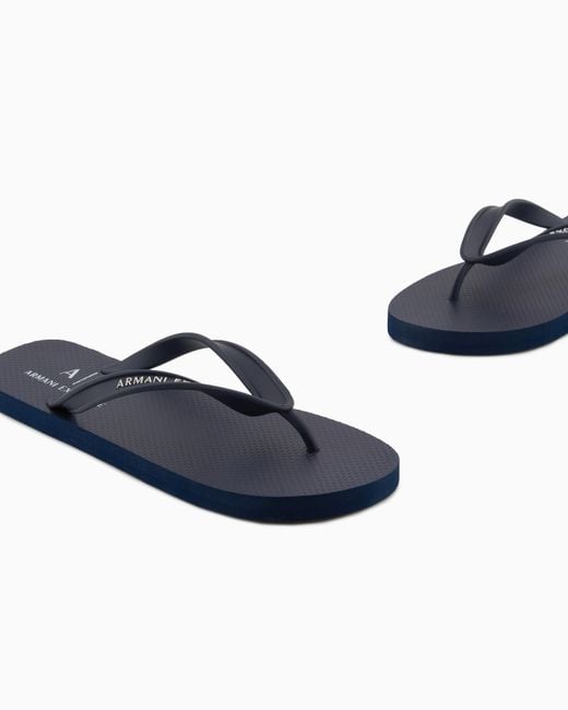 ARMANI EXCHANGE White Pool Flip Flops for men