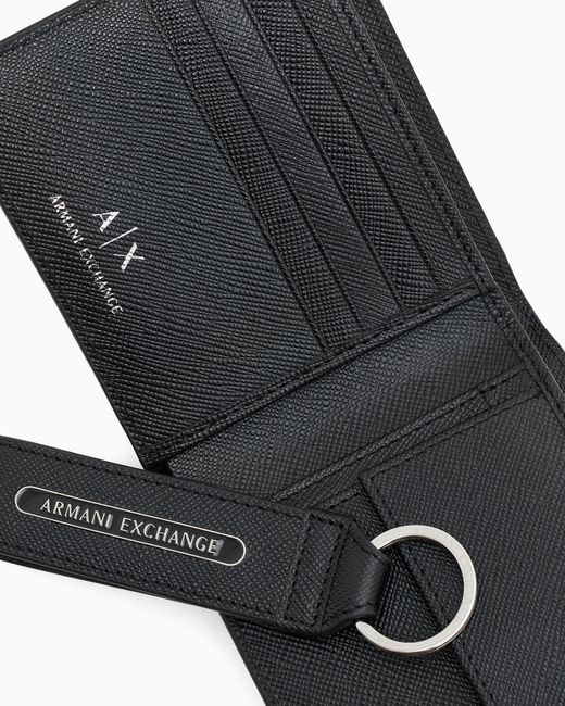 ARMANI EXCHANGE Black Wallet And Keychain Gift Set for men