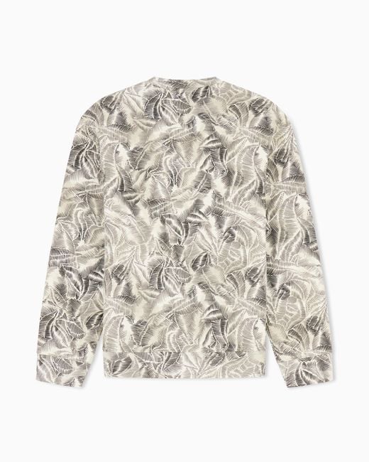 ARMANI EXCHANGE Natural French Terry Hoodless Sweatshirt for men