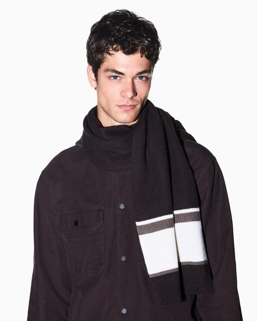 ARMANI EXCHANGE Brown Knitted Scarf for men