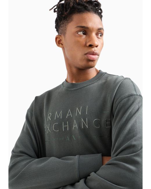 Armani Exchange Blue Sweatshirts Without Hood for men