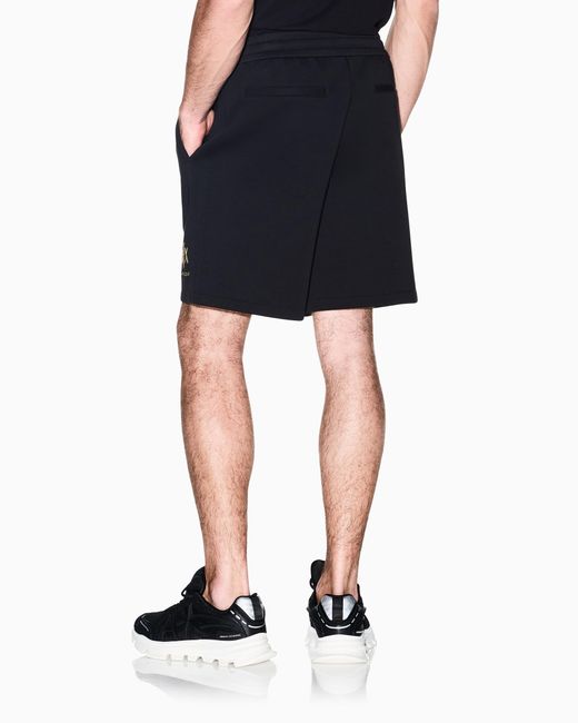 ARMANI EXCHANGE Blue Shorts Bonded Stretch Cotton Jersey Regular Fit for men
