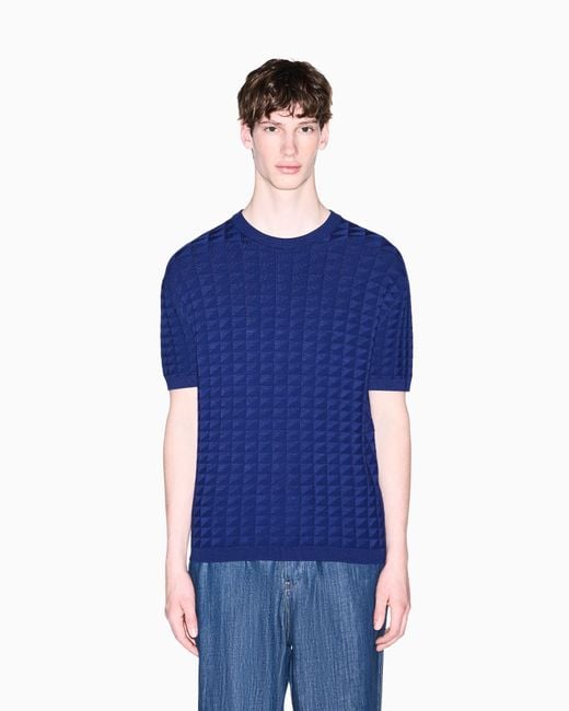 ARMANI EXCHANGE Blue Regular Fit Pullover for men