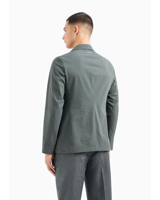Armani Exchange Gray Single-breasted Jacket In Stretch Fabric for men