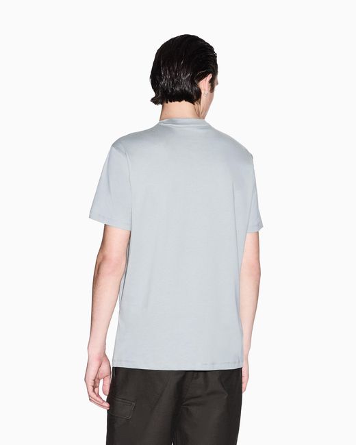 Camiseta De Corte Regular Con Logotipo Y Parche En El Pecho ARMANI EXCHANGE de hombre de color Gray