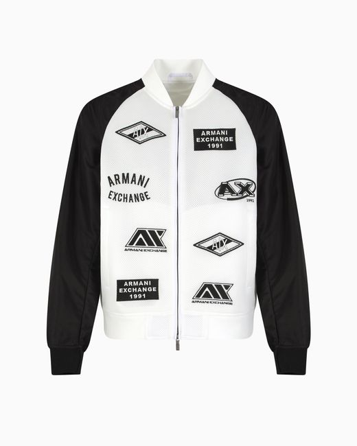 Bomber Con Patch Logate di ARMANI EXCHANGE in Black da Uomo