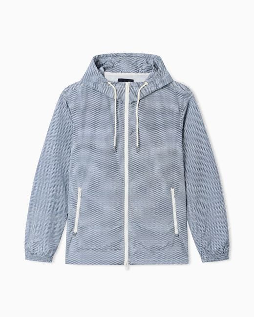 ARMANI EXCHANGE Blue Technical Fabric Windbreakers for men