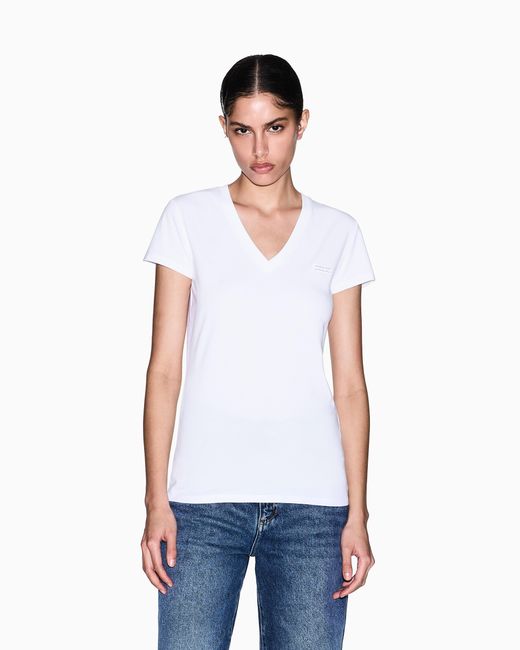 ARMANI EXCHANGE White Slim Fit T-Shirt