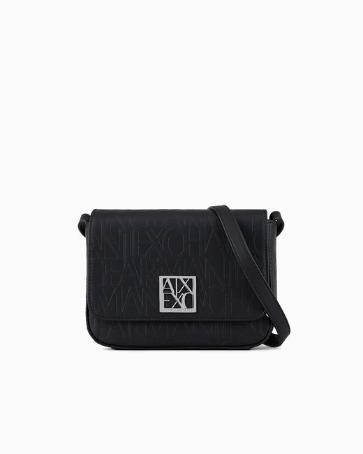 Borsa A Tracolla Con Logo Allover di ARMANI EXCHANGE in Black