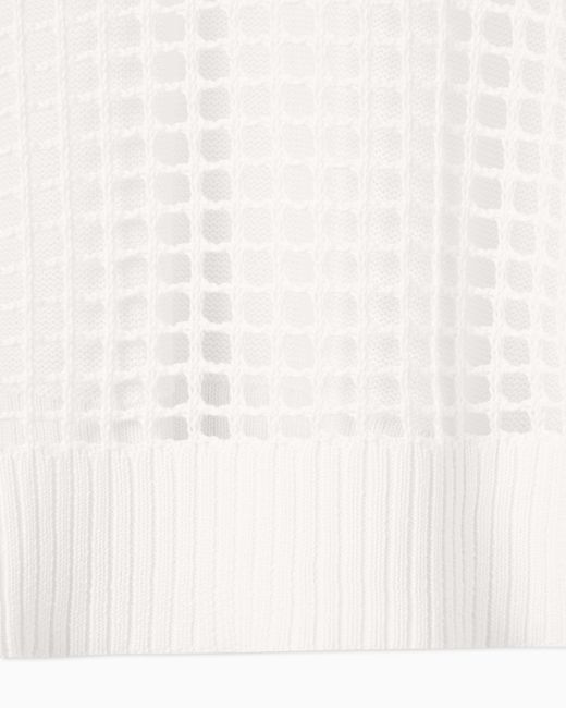 ARMANI EXCHANGE White Oversized Sweater With Perforated Back