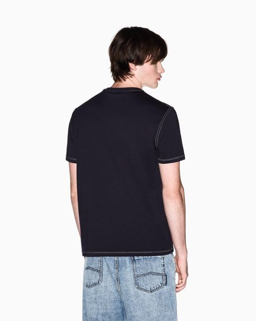ARMANI EXCHANGE Black Slim Fit Cotton T-Shirt for men