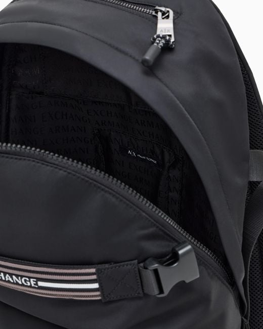Zaino Con Strip Con Logo di ARMANI EXCHANGE in Black da Uomo