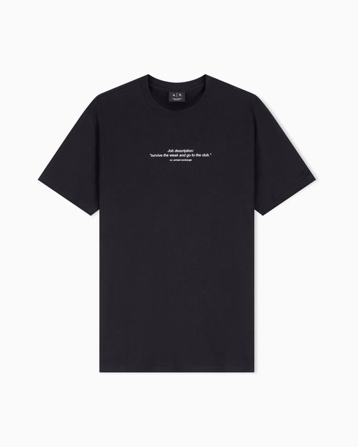 ARMANI EXCHANGE Black Regular Fit T-Shirt for men