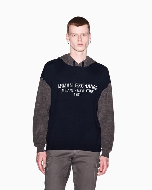 ARMANI EXCHANGE Blue Regular Fit Pullover for men