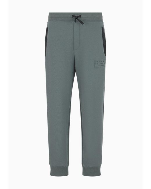 Armani Exchange Gray Cotton Blend Jogger Trousers With Pockets for men