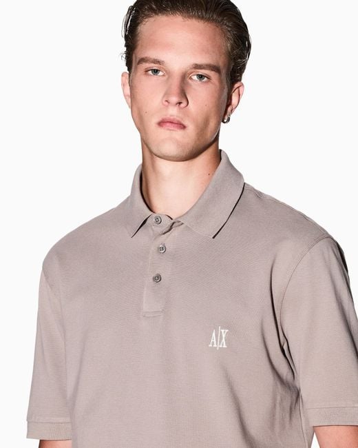 ARMANI EXCHANGE Pink Regular Fit Polo Shirt Icon for men