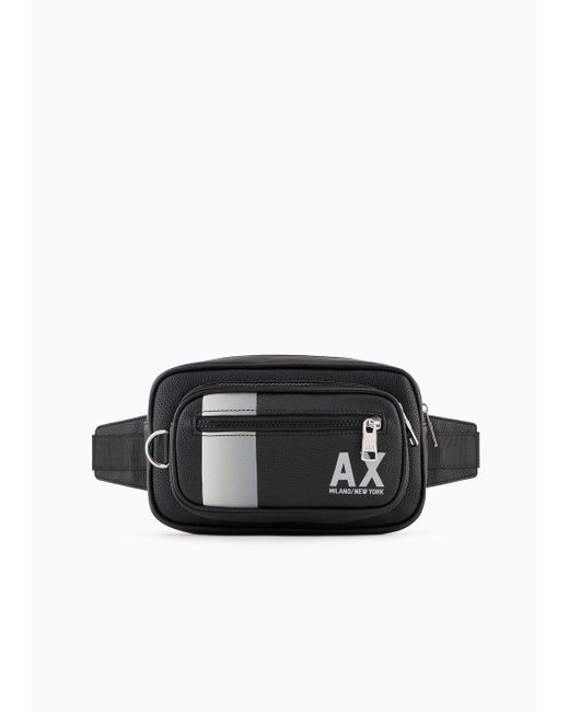 Armani Exchange Black Bum Bag With Contrasting Band And Logo for men