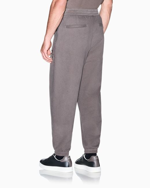 ARMANI EXCHANGE Gray Regular Fit Trousers Cotton French Terry for men