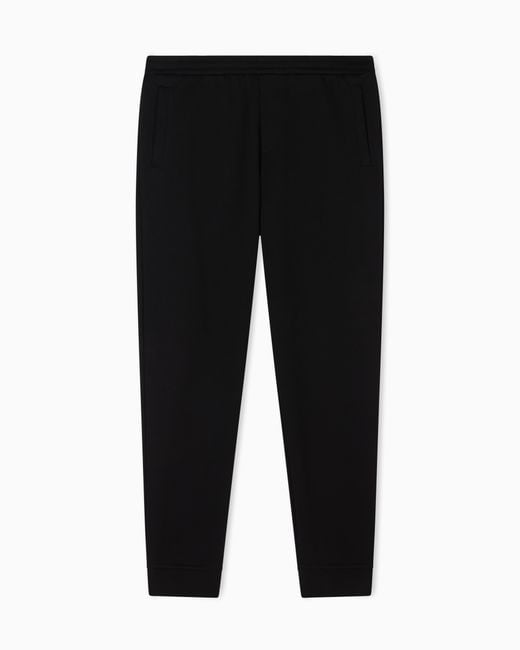 ARMANI EXCHANGE Black French Terry Cotton Joggers for men