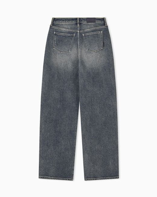 ARMANI EXCHANGE Gray Oversized Fit 5 Pockets Denim Pant With Embellishment