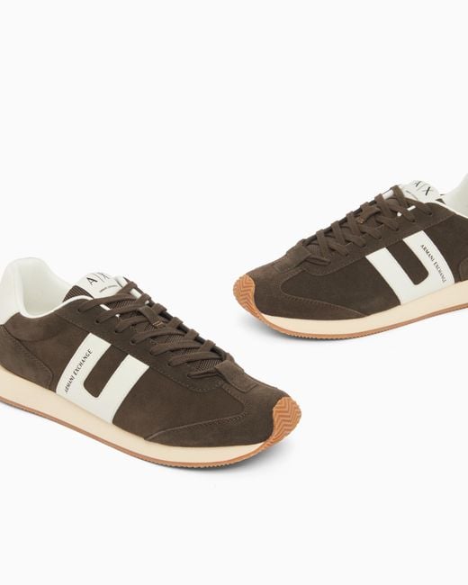 ARMANI EXCHANGE White Sneakers With Side Logo Band for men