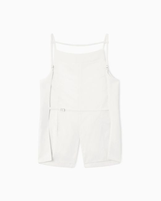 ARMANI EXCHANGE White Crepe Vest With Open Back