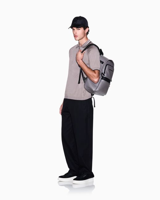 ARMANI EXCHANGE Purple Zip-Up Knit Polo Shirt for men