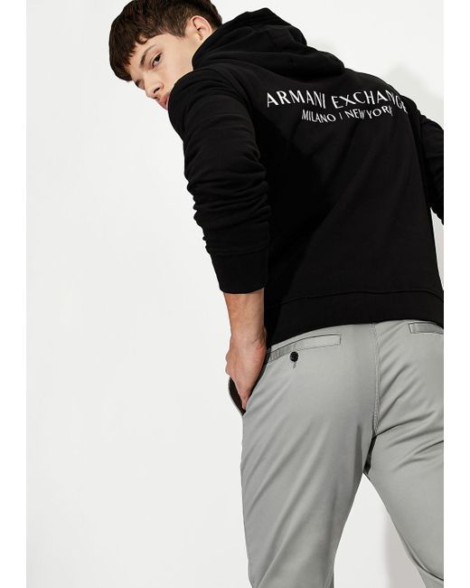 Armani Exchange Black Armani Exchange - Milano New York Hooded Sweatshirt for men