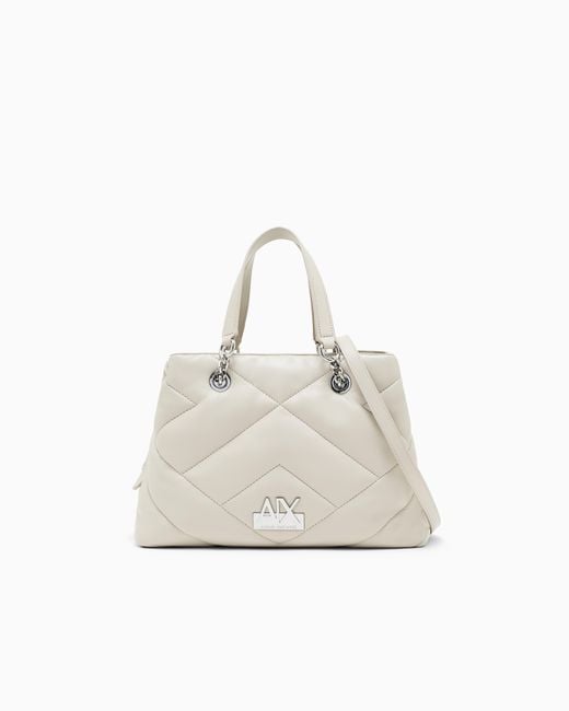 ARMANI EXCHANGE White Shopping Bag