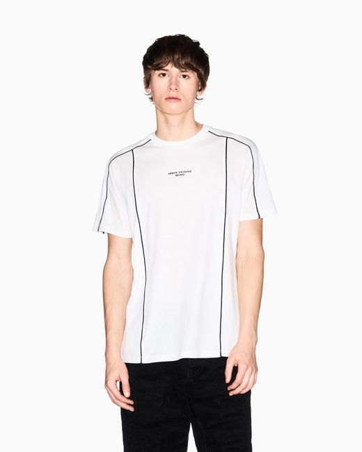 ARMANI EXCHANGE White Regular Fit T-Shirt for men