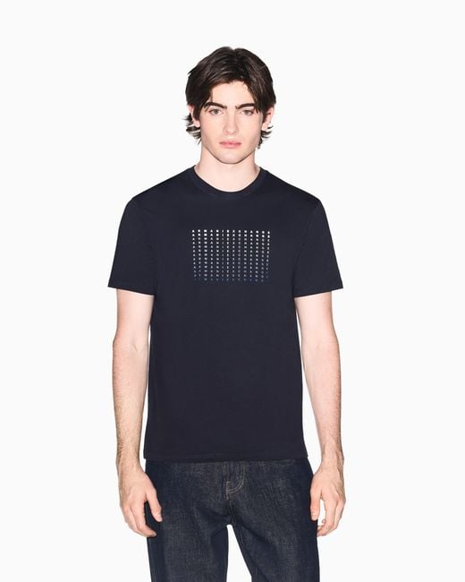ARMANI EXCHANGE Blue Slim Fit Cotton T-Shirt for men