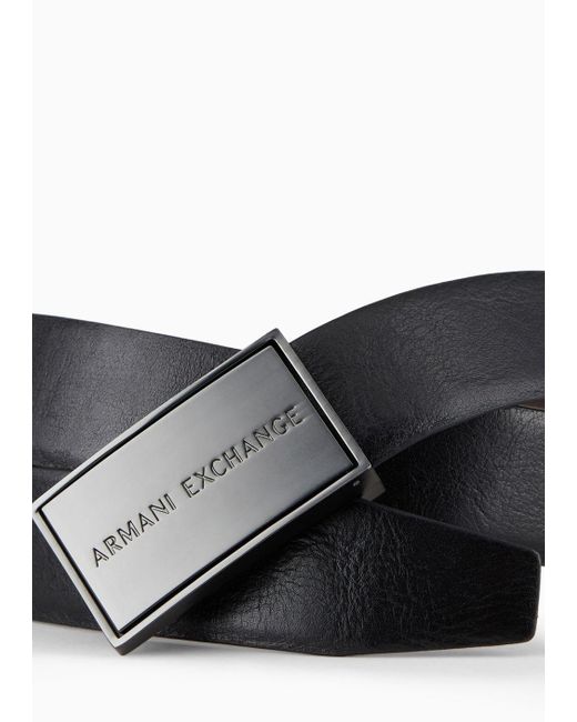 Armani Exchange White Faux Leather Belt for men