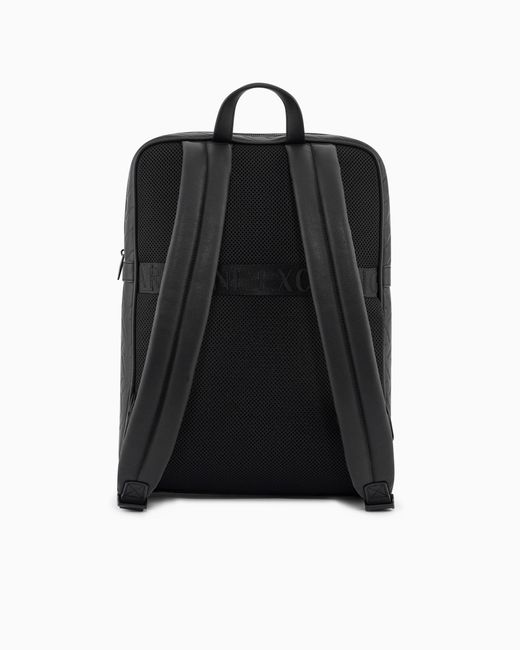 ARMANI EXCHANGE Black Technical Fabric Backpack for men