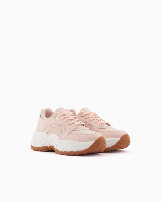 ARMANI EXCHANGE Pink Urban Chic Mesh Sneakers