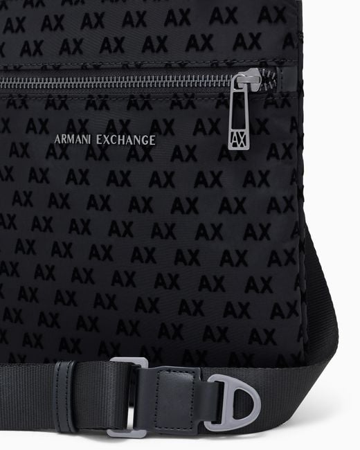 ARMANI EXCHANGE Black Flat Crossbody Messenger Bag for men