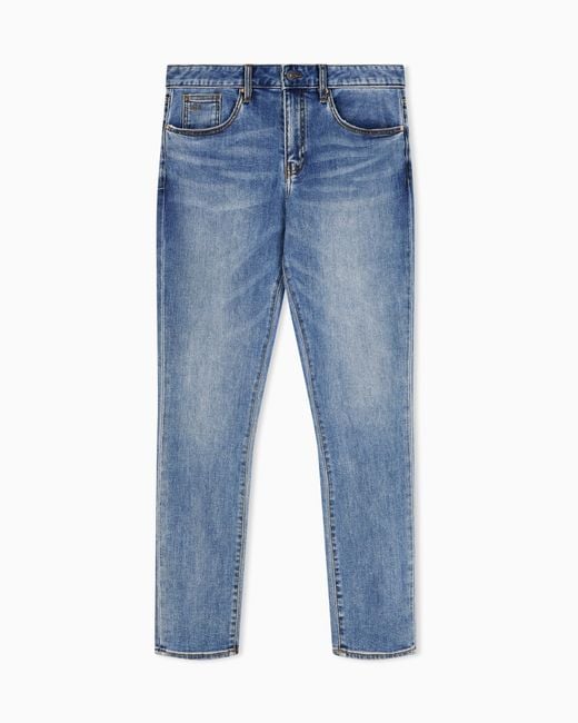 ARMANI EXCHANGE Blue Slim-Fit 5-Pocket Jeans for men