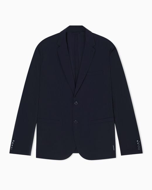 ARMANI EXCHANGE Blue Single-Breasted Jacket for men